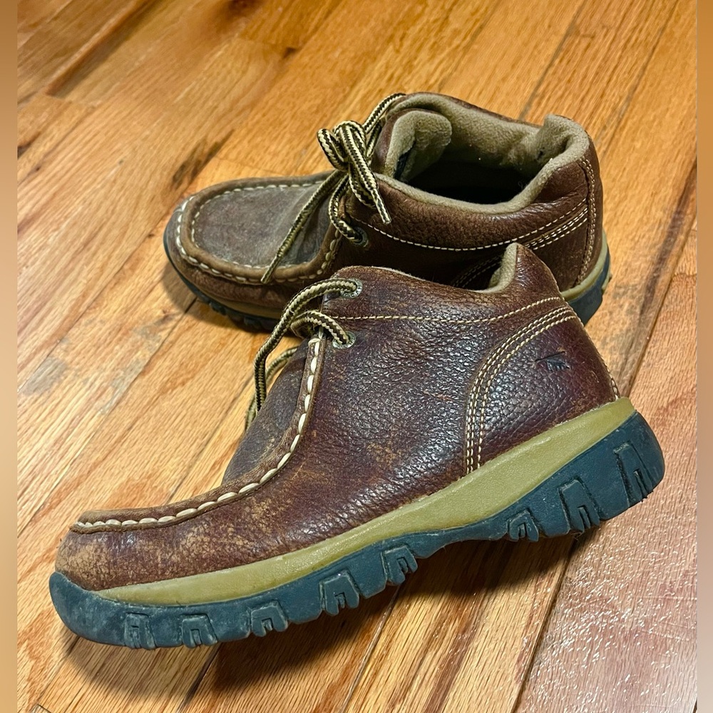 Thom McAn Brown Leather Casual Dress Shoes Mid Boot Work Boot Boys Sz. 1.5 - Picture 4 of 13